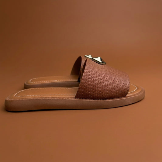 Sandália Slide Charm Gold