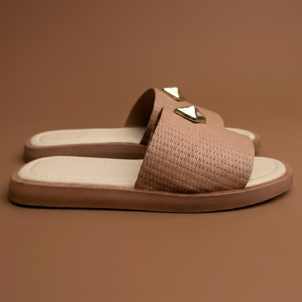 Sandália Slide Charm Gold