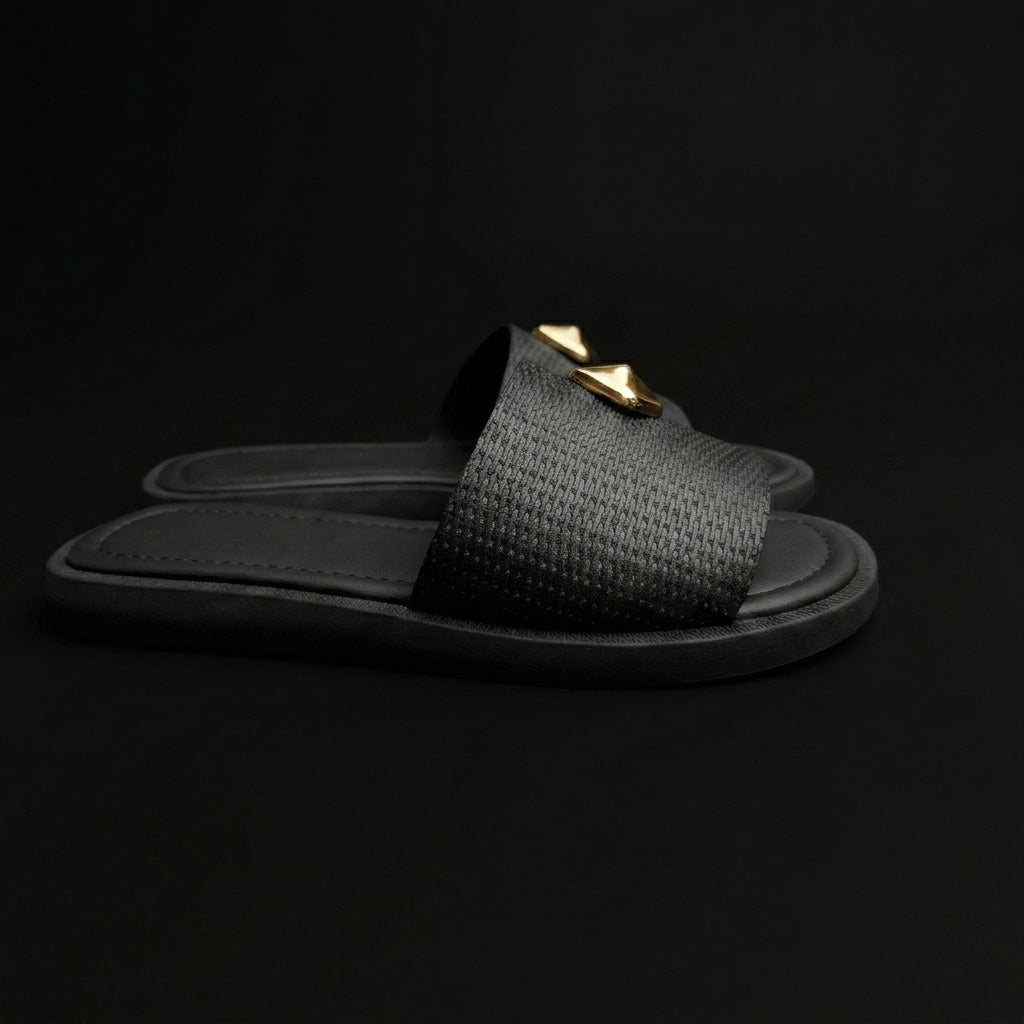 Sandália Slide Charm Gold