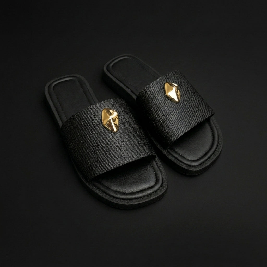Sandália Slide Charm Gold