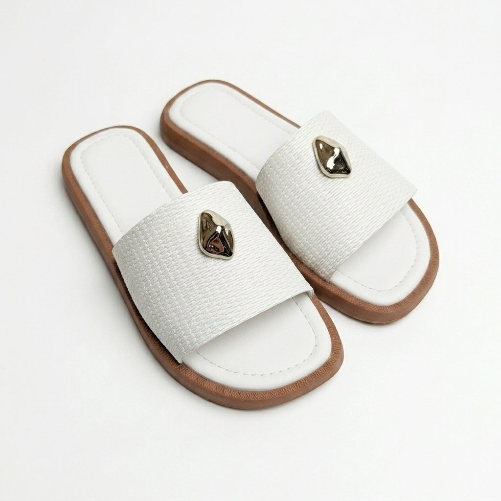 Sandália Slide Charm Gold